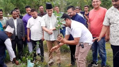 वातावरण दिवसको अवसरमा पर्यटनमन्त्री श्रेष्ठद्वारा वृक्षारोपण